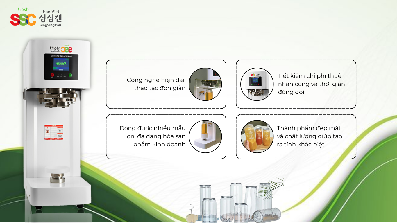 Máy viền mí lon trà sữa của SingSingCan