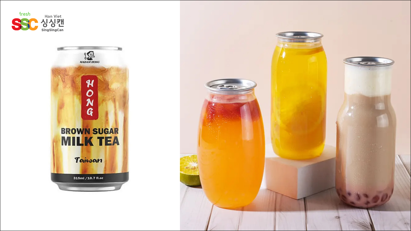 Máy Viền Mí Lon Nhựa Và 10 Loại Thực Phẩm Tiêu Biểu 8 Sử dụng máy viền mí lon để đóng lon trà sữa và trà trái cây