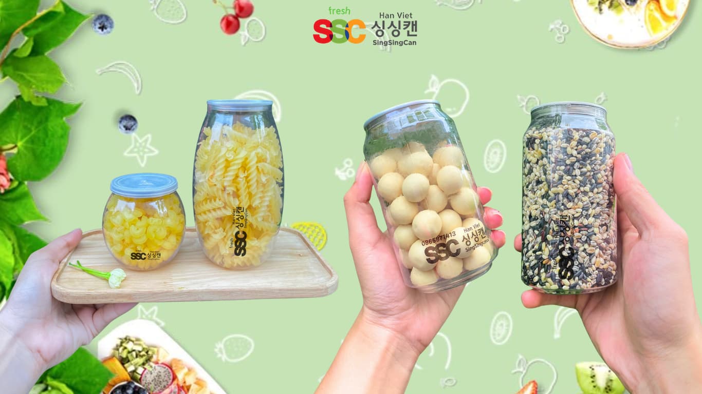 Máy Viền Mí Lon Nhựa Và 10 Loại Thực Phẩm Tiêu Biểu 12 In logo lên lon nhựa khi kinh doanh các loại hạt và đặc sản địa phương