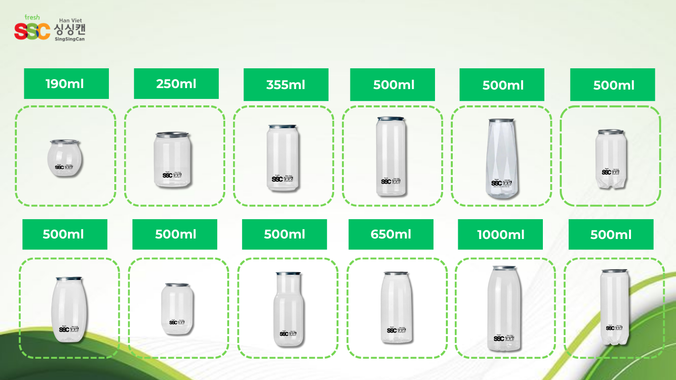 Các mẫu lon sử dụng với máy viề mí lon SSC