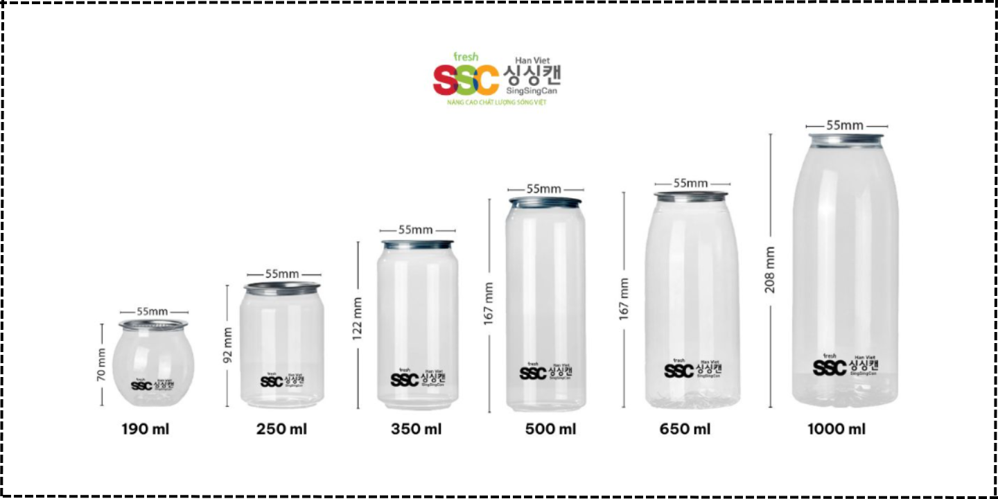 Các kiểu dáng lon nhựa nắp xé phổ biến