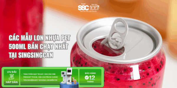 Mua lon nhựa PET nắp nhôm 500ml