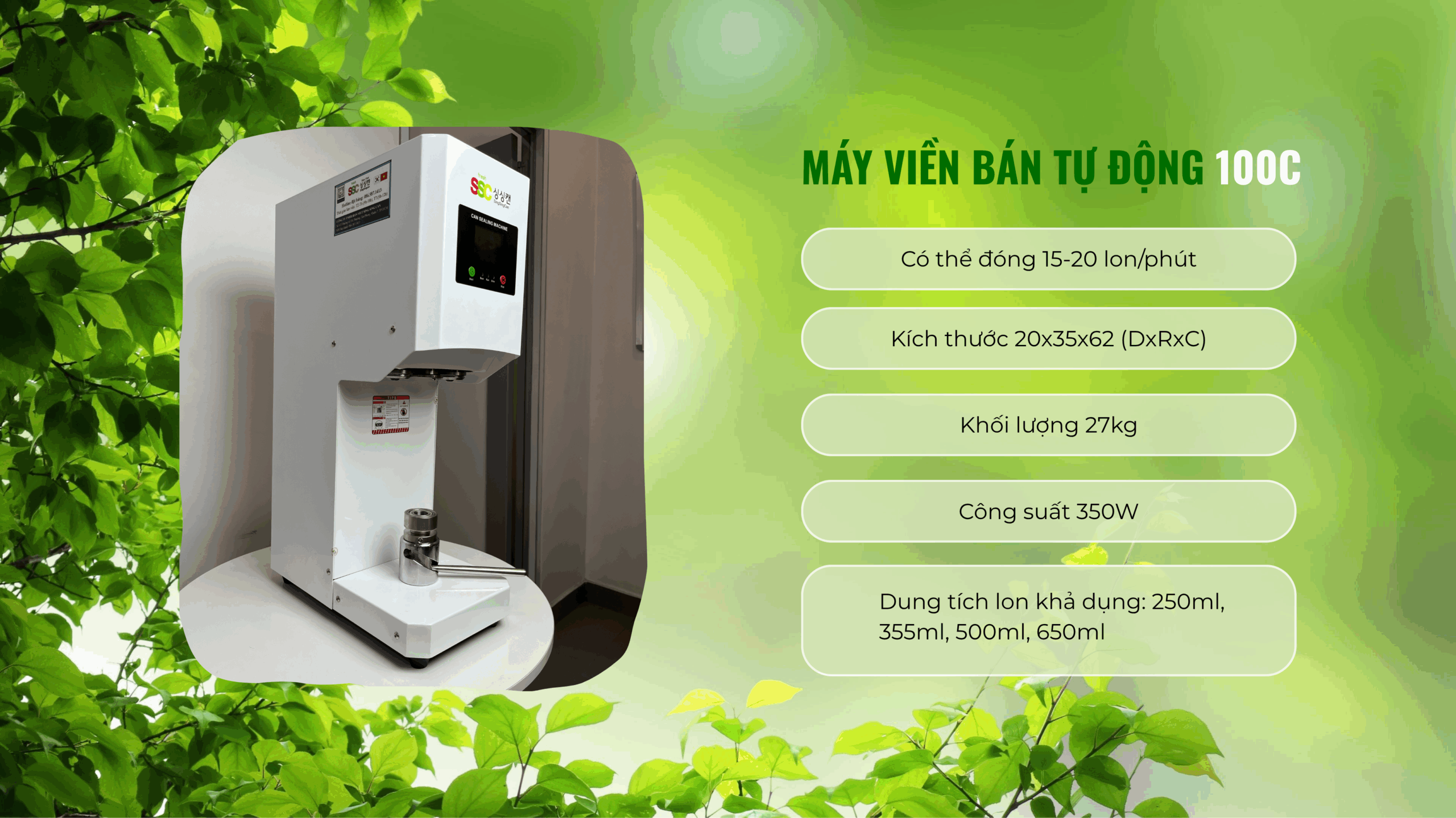 hiệu quả kinh tế khi sử dụng máy viền mí lon SSC 8 Máy viền mí lon bán tự động 100C cảu Hàn Việt SingSingCan