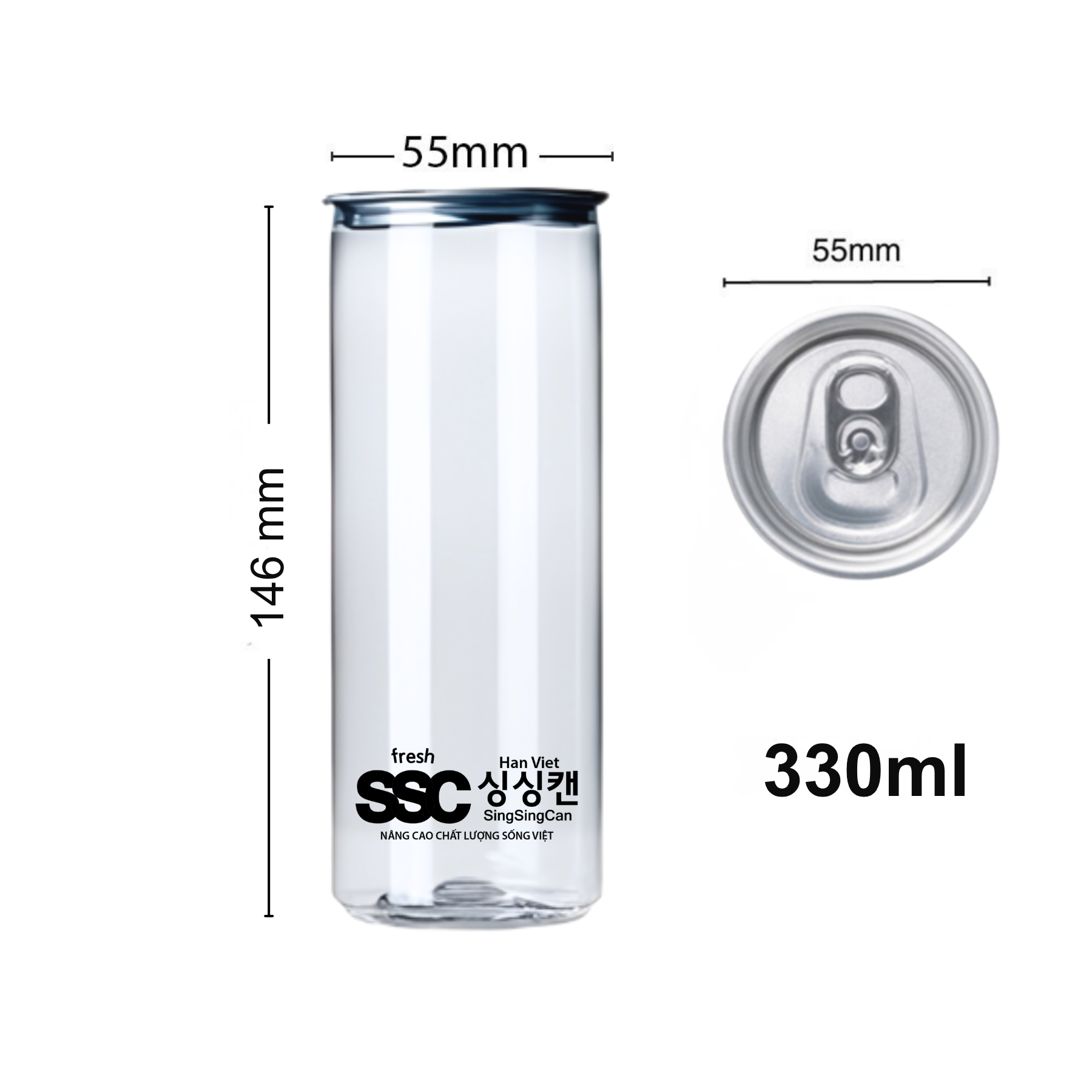Lon nhựa nắp nhôm | Dung tích 330ml 2 Lon nhựa nắp nhôm | Dung tích 330ml - Ảnh 2