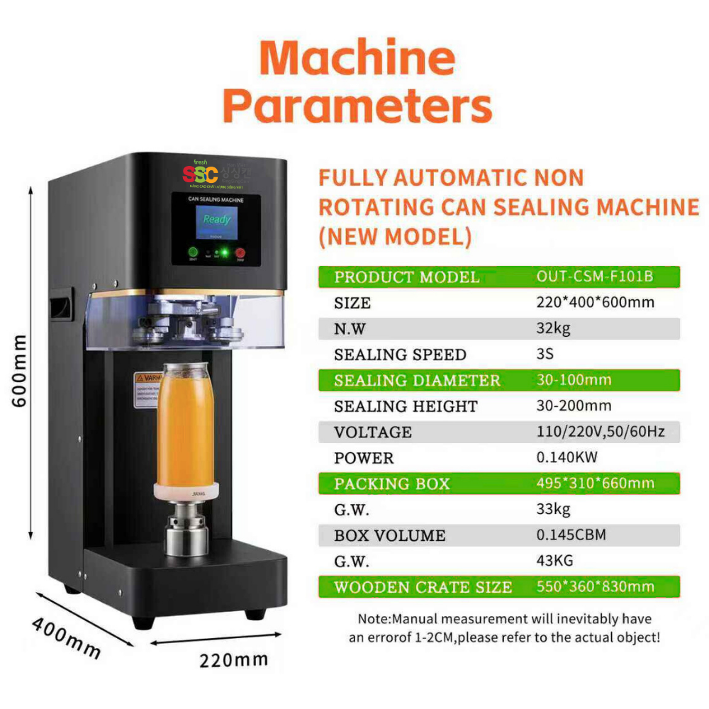 Các thông số cơ bản máy đóng lon tự động